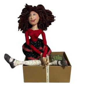 OOAK Handcrafted Red and Black Art Doll 26”